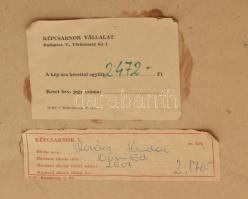 Kovács Sándor (1914-?): Dömsöd. Olaj, farost, jelezve jobbra lent. Hátoldalán Képcsarnok Vállalat cí...