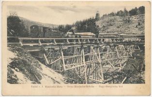 1940 Kommandó, Komandó, Comando, Comandau;Podul c. f. Manicska Mare / Gross-Manicska Brücke / Nagy-Manyicska híd, iparvasút, vonat, gőzmozdony. Foto Adler Oscar / bridge, industrial railway, locomotive, train (fl)