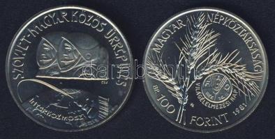 1980. 100Ft "Szovjet-magyar közös űrrepülés" T:PP + 1981. 100Ft "FAO" T:BU