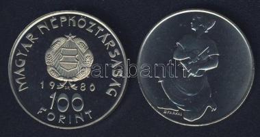 1980. 100Ft "Szovjet-magyar közös űrrepülés" T:PP + 1981. 100Ft "FAO" T:BU