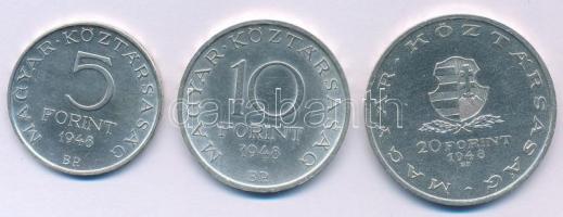 1948. 5Ft Ag "Petőfi" + 10Ft Ag "Széchenyi" + 20Ft Ag "Táncsics", &quo...