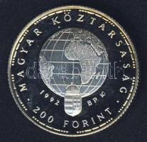 1992. 200Ft Ag "Veszélyeztetett állatvilág-gólya" T:PP