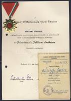 1970. "Felszabadulási Jubileumi Emlékérem" kitüntetés (miniatűr nélkül), adományozó oklevéllel és igazolvánnyal Károlyfi Gábor nevére kiállítva, Losonczi Pál elnök, Cseteki Lajos titkár és Dr. Horváth András aláírásával T:1 Eredeti díszdobozban!