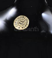 Antik ólomkristály csehszlovák italos palack. Dugóval, hámozott díszítéssel, jelzett, hibátlan, m: 3...