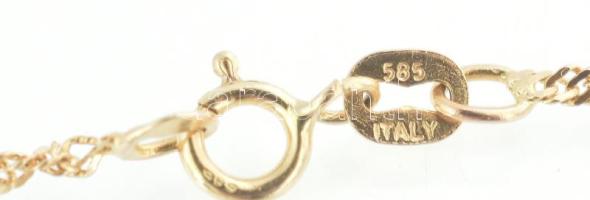 Arany (Au) 14K walles nyaklánc, jelzett, h: 42 cm, nettó: 1,4 g