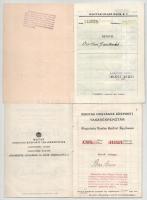 ~1914-1945. 3db klf takarékbetétkönyv, közte "Magyar-Olasz Bank Részvénytársaság", "M...