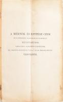 cca 1886-1900 A mérnök és építész czím és czímekkel kapcsolatos gyakorlat rendtartása tárgyában alkotandó törvényeknek az "Országos Középítési Tanács" által megállapított tervezte. Bp., Athenaeum-ny., hajtásnyommal, az első és az utolsó lap foltos, kissé szakadt, a gerinc sérült, kissé hiányos, ceruzás bejegyzésekkel, 37+3 p.