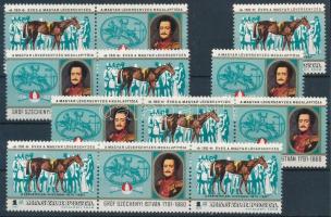 1977 150 éves a magyar lóversenyzés szelvényes bélyeg + tépésvariációk