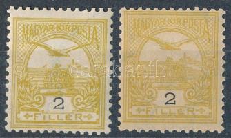1900 Turul 2f két eltérő színű bélyeg