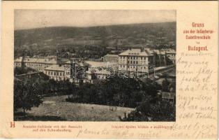 1903 Budapest II. Lipótmező, Cs. és Kir. gyalogsági hadapródiskola, Intézeti épület, kilátás a Svábhegyre / K.u.K. Infanterie-Cadettenschule (EK)