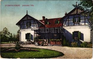 1918 Stubnyafürdő, Túróchévíz, Stubnianske Teplice, Turcianske Teplice; Jeszenszky villa (kopott sarok / worn corner)