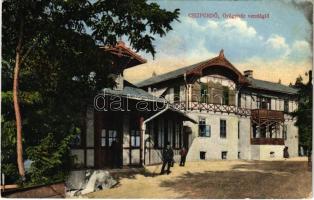 1912 Csízfürdő, Kúpele Cíz; Gyógyház vendéglő. Herskovits Mór kiadása / spa restaurant