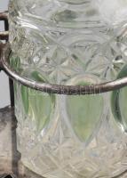 Hacker antik ezüstözött olajecettartó, két üveggel, kopással, m: 21,5 cm