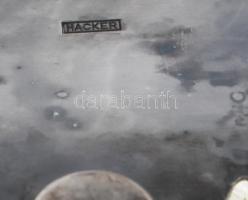 Hacker antik ezüstözött olajecettartó, két üveggel, kopással, m: 21,5 cm