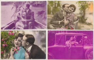 10 db RÉGI zsáner motívum képeslap vegyes minőségben: szerelmes párok / 10 pre-1945 motive postcards in mixed quality: romantic couples in love