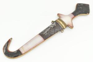 Keleti dísztőr, klf ónix mozaikokkal, h: 39 cm