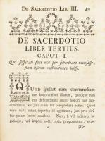 Chrystosomi, Joannis, Sancti [Aranyszájú Szent János]: De sacerdotio libri sex. Ad usum venerabilis ...