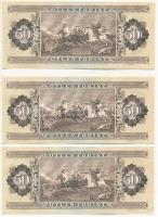 1989. 50Ft (3x) sorszámkövetők és közeli sorszámmal "D 014 034801 - 014 034805" T:AU Adamo...