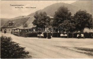 Trencsénteplic, Trencianske Teplice; Kis Baracska, Politzer Sándor vendéglője, étterem. Wertheim Zsigmond kiadása / Kleine Baracska / restaurant