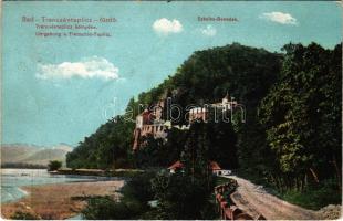 Vágsziklás, Szkalka-Benedek, Skalka nad Váhom (Trencsénteplic, Trencianske Teplice); Vágvölgy. Apátsági romok. Kiadja Wertheim Zsigmond / abbey ruins in Povazie, Váh valley (fa)