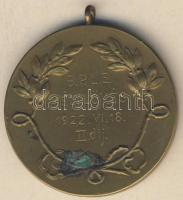 1922. "B.P.L.E. - Mélylövés" aranyozott Br díjérem T:2 korr.