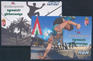 2024 21. Extrém sportok Agresszív görkorcsolya (I.) 2 db kiadatlan grafikai MINTA emlékív