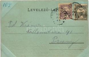 1900 Trencsénteplic, Trencianske Teplice; Park utca este / street at night