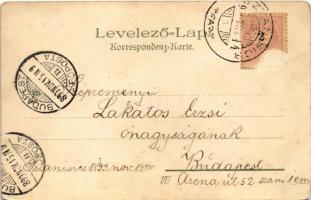 1899 (Vorläufer) Trencsénteplic, Trencianske Teplice; Kunstanstalt Kosmos 141. litho (Rb)