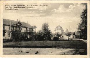 1927 Felsőzúgó-fürdő, Ruzsbachfürdő, Bad Ober Rauschenbach, Kúpele Vysné Ruzbachy; Karolina villa és étterem / villa and restaurant (EK)