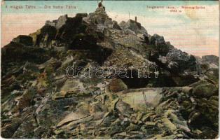 1907 Tátra, Magas Tátra, Vysoké Tatry; Tengerszem csúcs 2503. / Rysy / Meeraug-Spitze / mountain peak (fl)