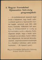 1956 A Magyar Forradalmi Ifjúmunkás Szövetség röplapja, jó állapotban, 20,5x14,5 cm