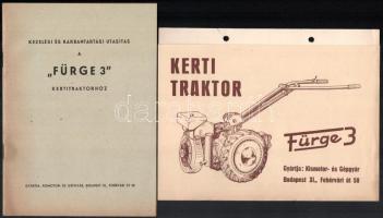 1957-1958 Fürge 3 kerti traktor kezelési és karbantartási utasítás, 35 p. + ismertető prospektus, 2 sztl. lev.