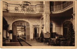 Tátralomnic, Tatranská Lomnica (Magas-Tátra, Vysoké Tatry); Grand Hotel Praha, Pohled z Vestibulu do Jídelny, interior / szálloda belső