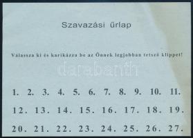 1947 A ,,kékcédulás választások" kitöltetlen cédulája (Névjegyzékkivonat / Szavazási űrlap), 14...