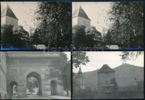 1962 Brassó, városháza, Katalin-kapu, bástya, stb., 10 db fotó, 9x6 cm