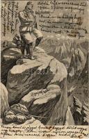 1904 Hikers, mountaineering. Bergheil No. 1. s: C. Moos (kis szakadás / small tear)