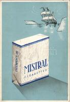 Mistral Cigaretta reklámlap / Mistral Cigarettes advertisement postcard (EK)