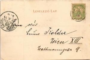 1904 Szliács, Sliac; fürdő, Töltő csarnok, kápolna, József forrás. Kiadja Lechnitzky O. fénynyomdája...