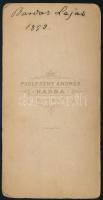 1890 Bardos Lajos nevű úr párjával, keményhátú fotó Podleszny András kassai műterméből, a hátoldalon...
