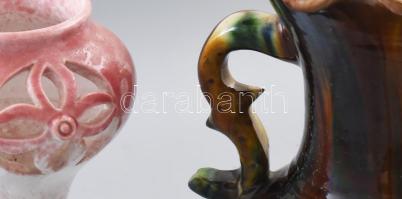 2 db retro kerámia váza, kopással, m: 26-28 cm