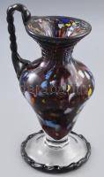 Murano színezett, kézzel formált váza. Jelzett, hibátlan, m: 22,5 cm