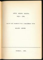 Szűcs Miklós naplója 1839-1849. Sajtó alá rendezte és a tanulmányt írta: Kilián István. Miskolc, 198...