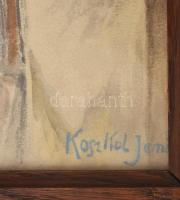 Koszkol Jenő (1868-1935): Szerecsen portréja. Akvarell, papír, jelzett, üvegezett fakeretben, 24×16 ...