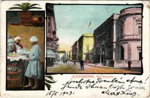 1903 Alexandria, Alexandrie; Rue Rosette / street view, folklore (EB)