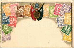 Set of Turkish stamps. Ottmar Zieher Carte philatelique No. 25. litho (EK)