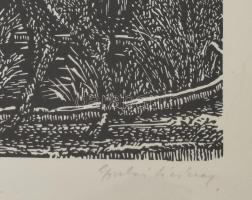 Gyulai Líviusz (1937-2021): S. Leacock: Gertrúd, a nevelőnő. Linómetszet, papír. Jelzett, számozott:...