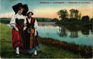 Elsässerin u. Lothringerin / Alsacienne et Lorraine / French folklore (EK)