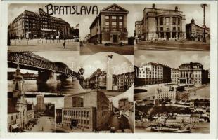 1940 Pozsony, Pressburg, Bratislava; mozaiklap / multi-view postcard