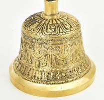 Tibeti lámacsengő vadzsrával. Antik tibeti meditációs eszközök, bronz, hibátlan,, m: 12 cm, 7x7 cm