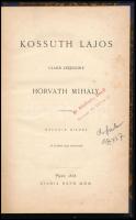 Horváth Mihály: Kossuth Lajos újabb leveleire. Pest, 1868, Ráth Mór (Bécs, Holzhausen Adolf-ny.), 131 p. Második kiadás. Átkötött félvászon-kötésben, minimálisan sérült borítóval, néhány kissé foltos lappal, tulajdonosi bélyegzővel (Dr. Mihálkovics Elemér).